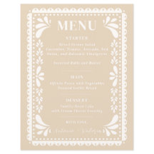 Papel Picado Wedding Menü Modernes mexikanisches T