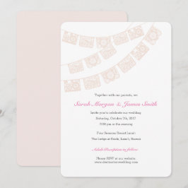 Papel Picado Wedding Party Einladen Rosa Einladung