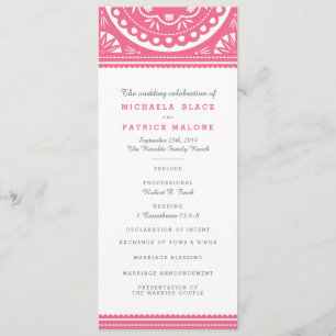 Papel Picado Wedding Program - Rosa Programm