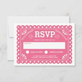 Papel Picado Wedding RSVP Pink