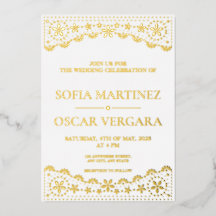 Papel Picado White and Gold Wedding