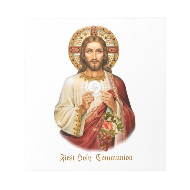 Papelaria Jesus Erste Heilige Kommune Notizblock (Vorderseite)