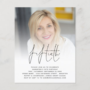 PAPER 50. Geburtstag Foto Script-Party Einladung Flyer