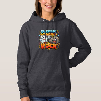 Paper beats rock, funny design  hoodie