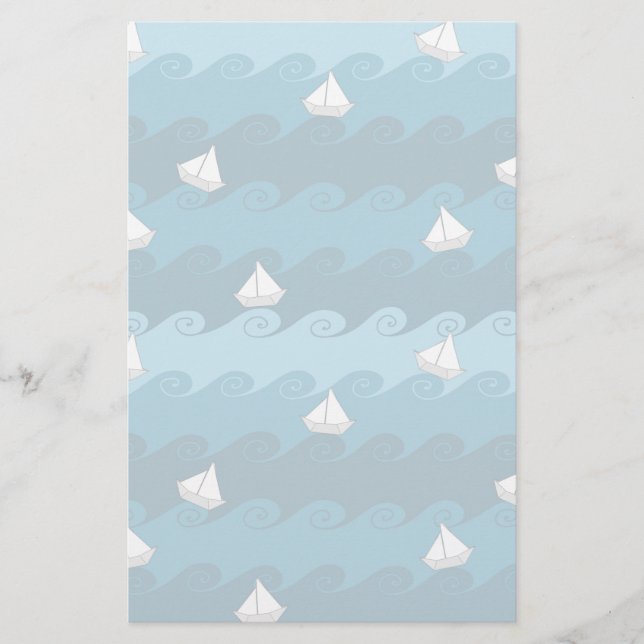 Paper Boats Pattern Briefpapier (Vorderseite)
