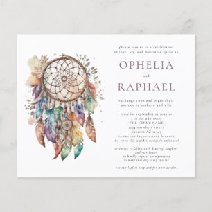PAPER Boho Colorful Dreamcatcher Hochzeit Lila Flyer