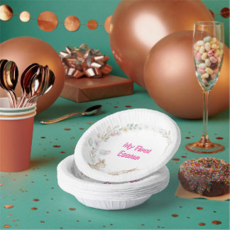 Paper Bowls 7" Cute Easter Bunny Kids Party Pappteller