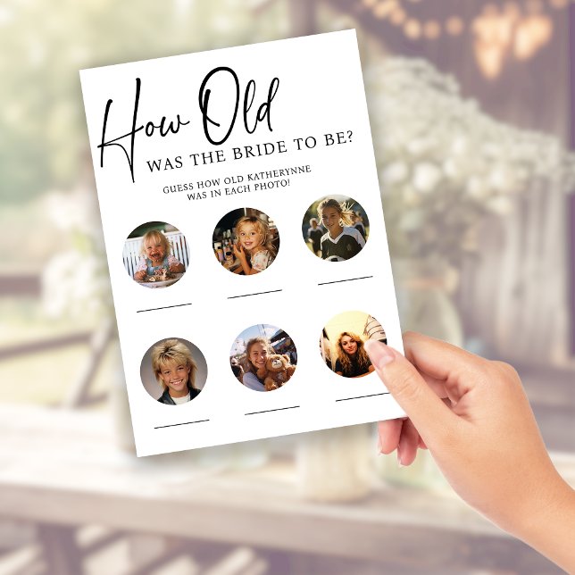 PAPER Brautparty Party Spiel wie alt war Braut Flyer (Bridal Shower Party Game How Old Was the Bride Flyers)