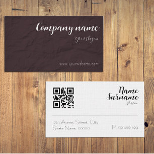 Paper Cafe Tea Bakerie braune QR Visitenkarte