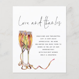 PAPER Champagne Script Foto Hochzeit Vielen Dank Flyer