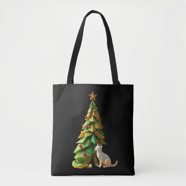 Paper Christmas Cat Tasche (Vorderseite)