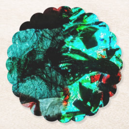 Paper Coaster blue dark abstract recycled motif Untersetzer