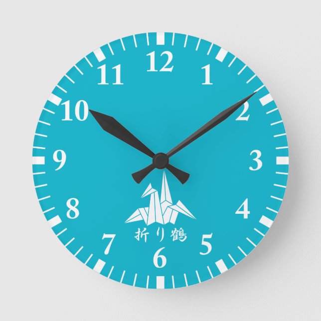 Paper crane runde wanduhr (Vorderseite)