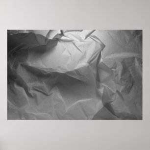 Paper crumpled texture shadows poster