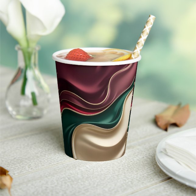 Paper cup in stylish abstract graphic pappbecher (In Situ)