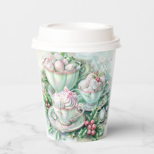 Paper cup-Pink Victorian Christmas Pappbecher (Vorderseite)