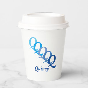 Paper Cup - Schattige Initialen, Name in Blues Pappbecher