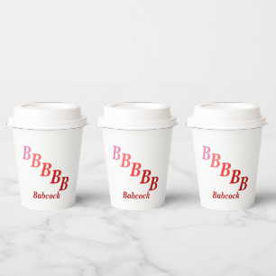Paper Cup - Schattige Initialen, Name in Reds Pappbecher