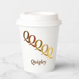 Paper Cup - Stepped Initials, Name in Browns Pappbecher