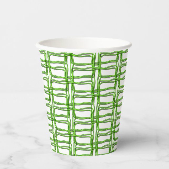 Paper Cup - Woven Mesh in Green Pappbecher (Vorderseite)