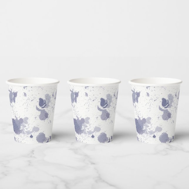 Paper Cups (236 ml) - Blue Pattern Pappbecher (Multi)