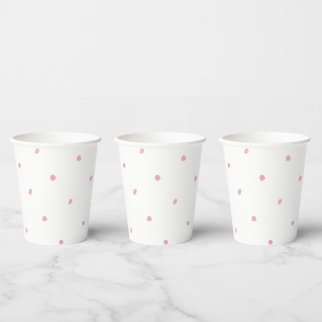 Paper Cups (236 ml) - Pink Dots Pappbecher (Multi)