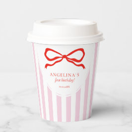  Paper Cups Baby's first birthday with soft pink. Pappbecher
