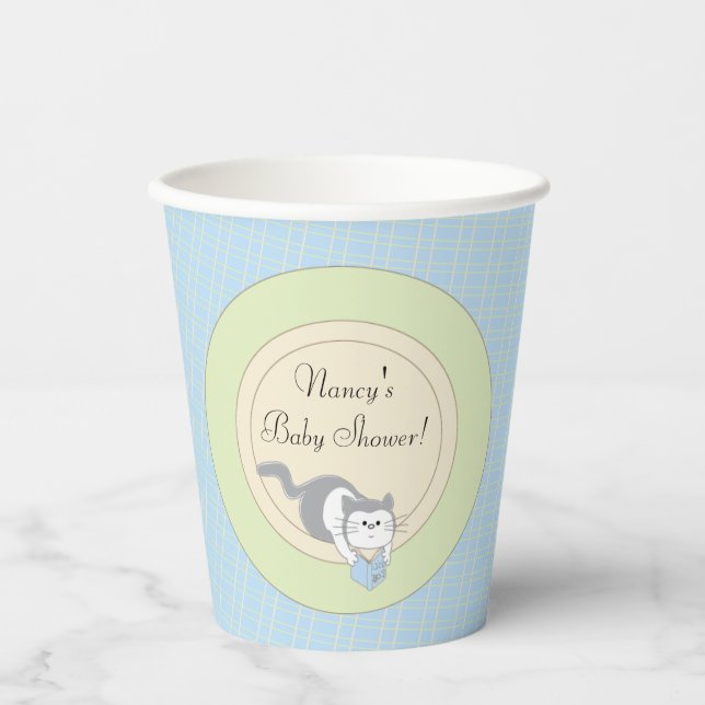 Paper Cups "Blue/Build-a-library" 8 oz. Pappbecher (Vorderseite)
