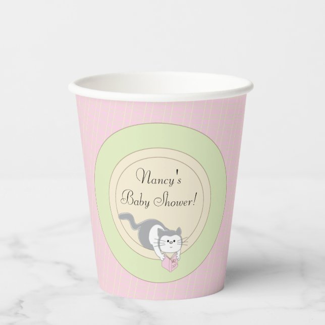Paper Cups "Pink/Build-a-library" 8 oz. Pappbecher (Vorderseite)