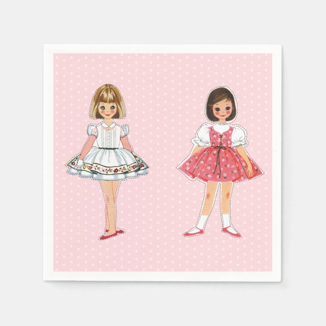 Paper Doll Party Napkins Serviette (Vorderseite)