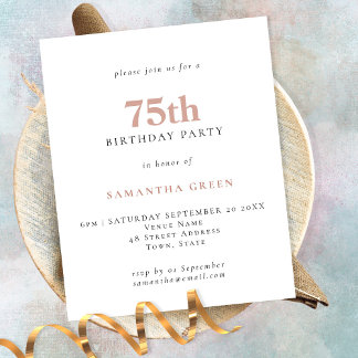 PAPER Einfache Textblende 75. Geburtstagsfeier Flyer