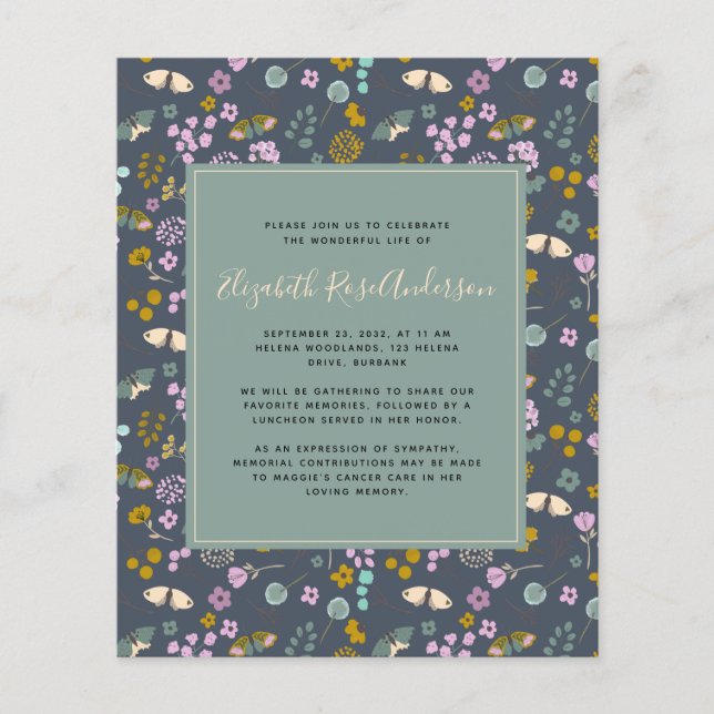 PAPER-Einladung | Wildblume Blau Flyer (Vorne)