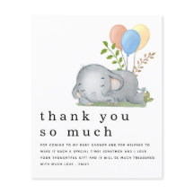 PAPER Elephant Blue Boy Baby Dusche Vielen Dank