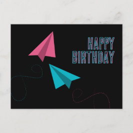 Paper Flugzeug Happy Birthday Postkarte