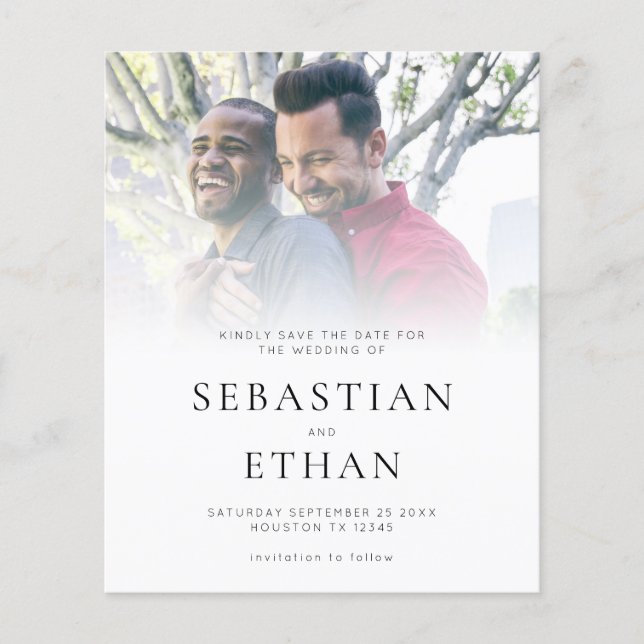 PAPER Foto Overlay QR Gay Wedding Save the Date Flyer (Vorne)