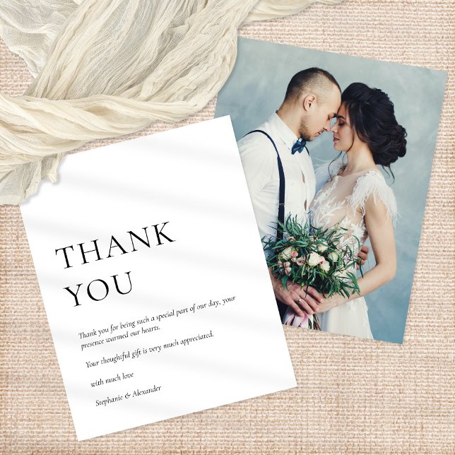 PAPER Foto Schwarz-weiß Wedding Danke Flyer (Von Creator hochgeladen)
