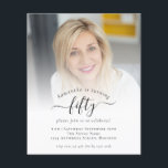 PAPER Foto Script 50. Geburtstagsparty Einladung Flyer<br><div class="desc">Eine preisgünstige PAPER Alternative OHNE ENVELOPES im KLEINEN Format 4.5" x 5.6" und zum günstigen Preis. (Standard A6 Umschläge sind die passende Größe). Foto Script 50. Geburtstagsparty Einladung. Ein minimalistisches, vollständig anpassbares Design für 50 Jahre oder Geburtstagsparty. Ersetzen Sie einfach das Foto mit Ihrem eigenen Favoriten und personalisieren Sie den...</div>