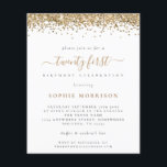 PAPER Gold Glitter Twenty First Party Flyer<br><div class="desc">Gold Glitter Twenty First Party lädt ein. A great value PAPER (not card) alternative WITHOUT ENWICKES at SMALLER size 4.5" x 5.6" and at budget price. (Standard A6 enwickes are the nearest size to fit) Glam style with a border of falsch gold glitter at the top on each side, and...</div>