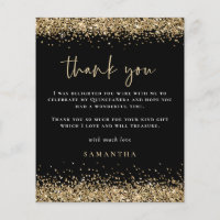 PAPER Gold Glitzer Quinceañera Party dank Black
