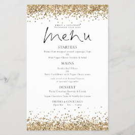 PAPER Gold Glitzer Script Wedding Menu Flyer