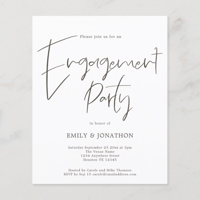 PAPER-Handgeschriebenes Skriptengagement Party ein Flyer (Vorne)
