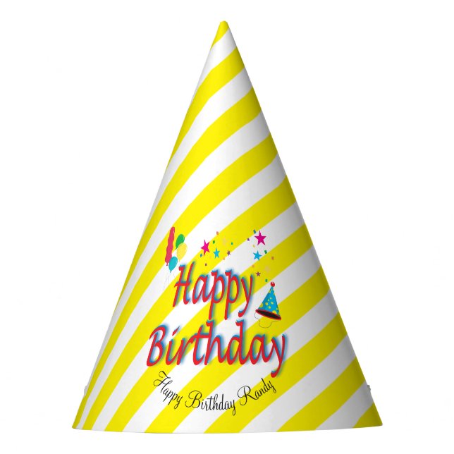 Paper Hat Birthday Balloons Stars Partyhütchen (Vorderseite)