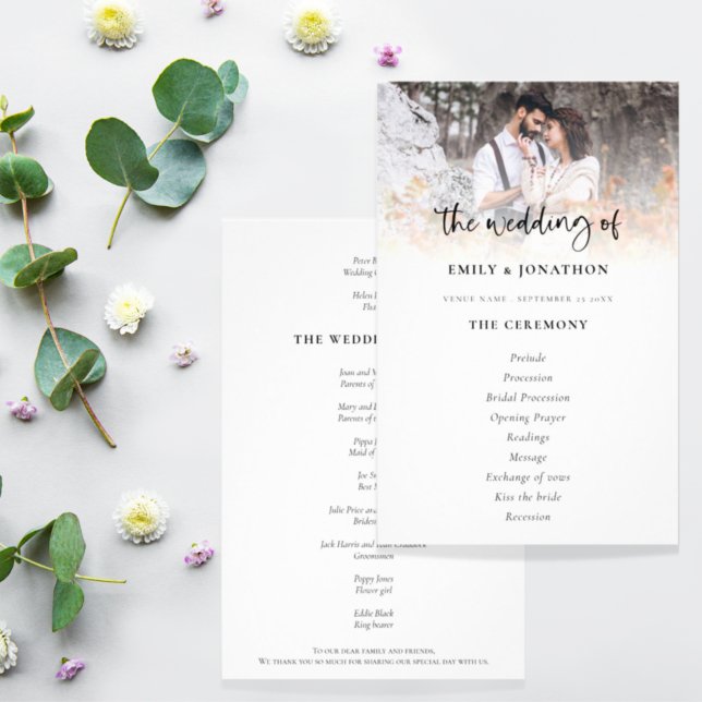 PAPER-Hochzeitsprogramm mit modernem Skript und Fo Flyer (Von Creator hochgeladen)