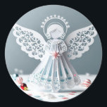 Paper Lace Angel Christmas Crafts Art Runder Aufkleber<br><div class="desc">Paper Lace Angel Weihnachtsgeschenke Art Classic Round Stickers Sheet</div>