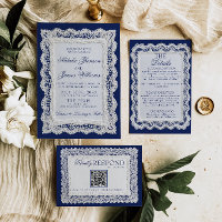 Paper Lace Royale Blue Old Money Doily Hochzeit 