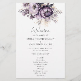 PAPER Lilac Lila Florals Hochzeitsprogramm
