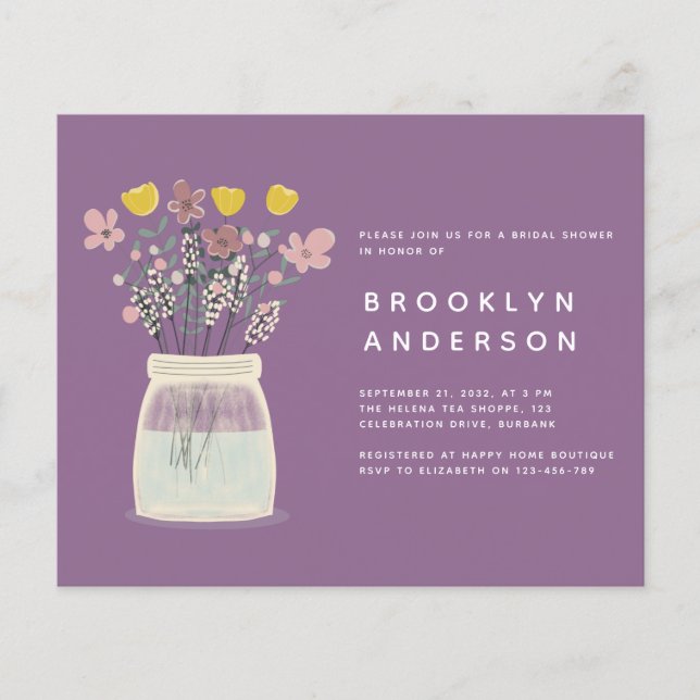 PAPER Mason Jar Bridal Dusche Einladung Flyer (Vorne)