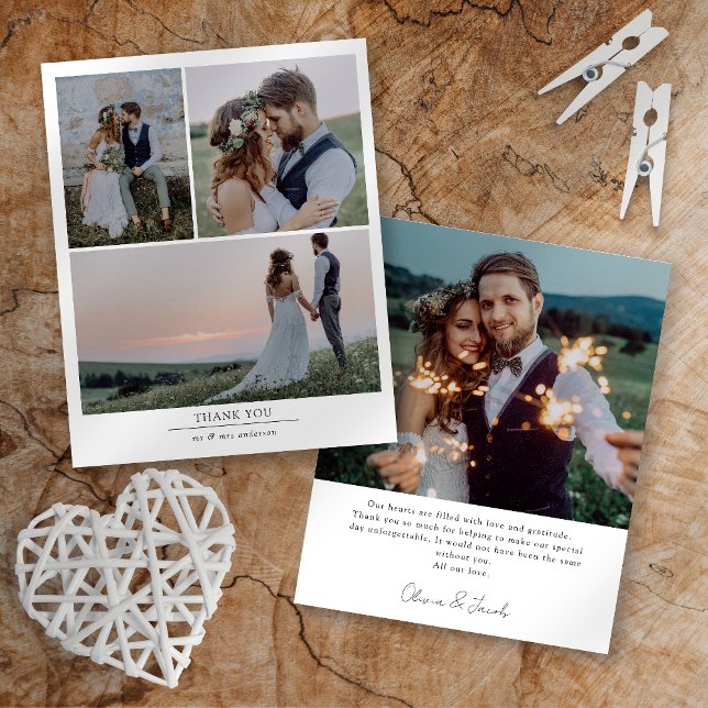 Paper Minimalistisch 4 Foto Wedding Vielen Dank Flyer (Von Creator hochgeladen)