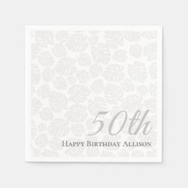 Paper Napkin 50. Geburtstag Palm Leaf Serviette