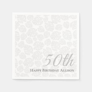 Paper Napkin 50. Geburtstag Palm Leaf Serviette